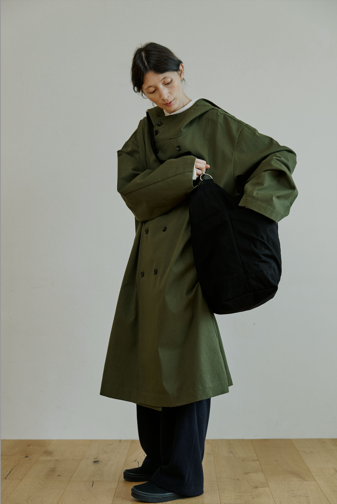 HOODED TRENCH COAT