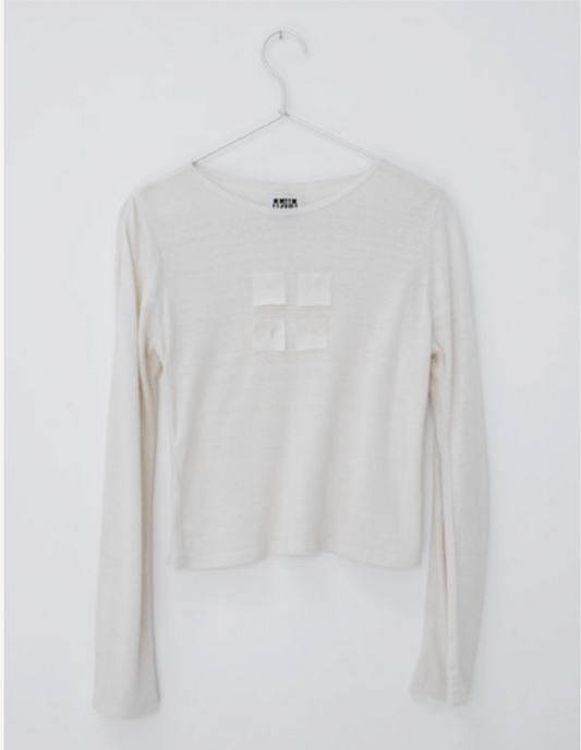 UNDYED RAW SILK JERSEY LONG SLEEVE TEE