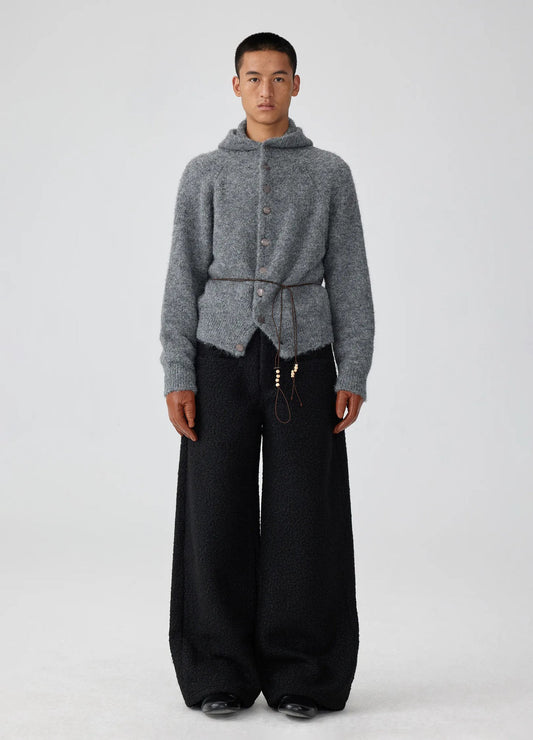 MOHAIR BUTTON HOODIE