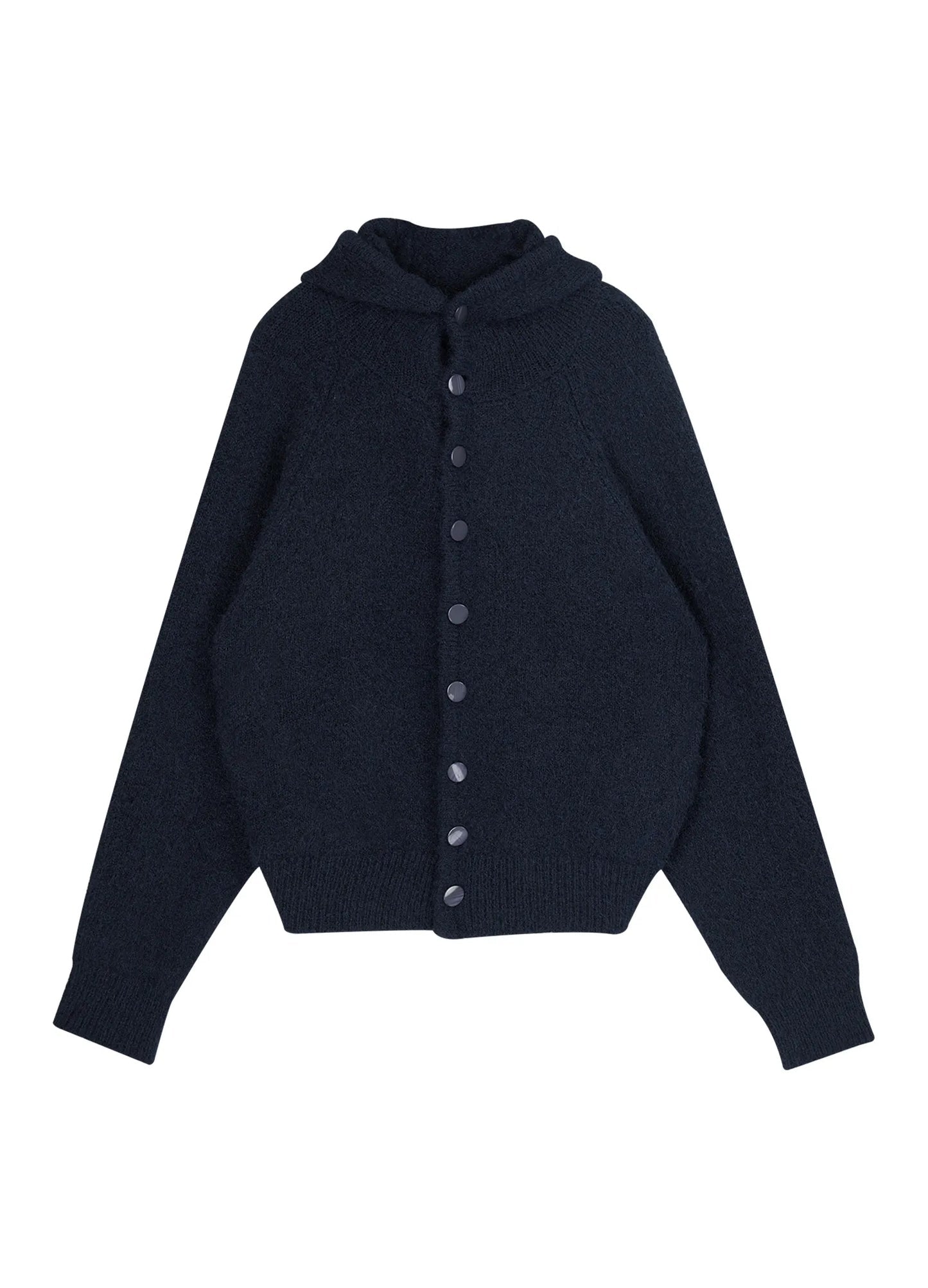 MOHAIR BUTTON HOODIE