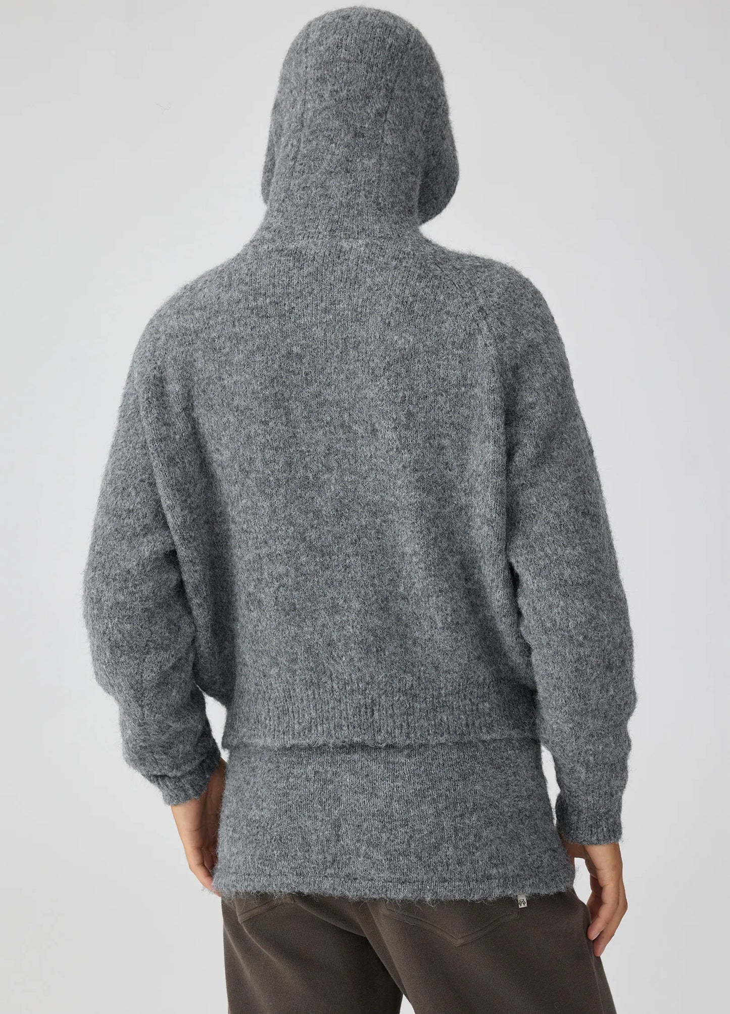 MOHAIR BUTTON HOODIE