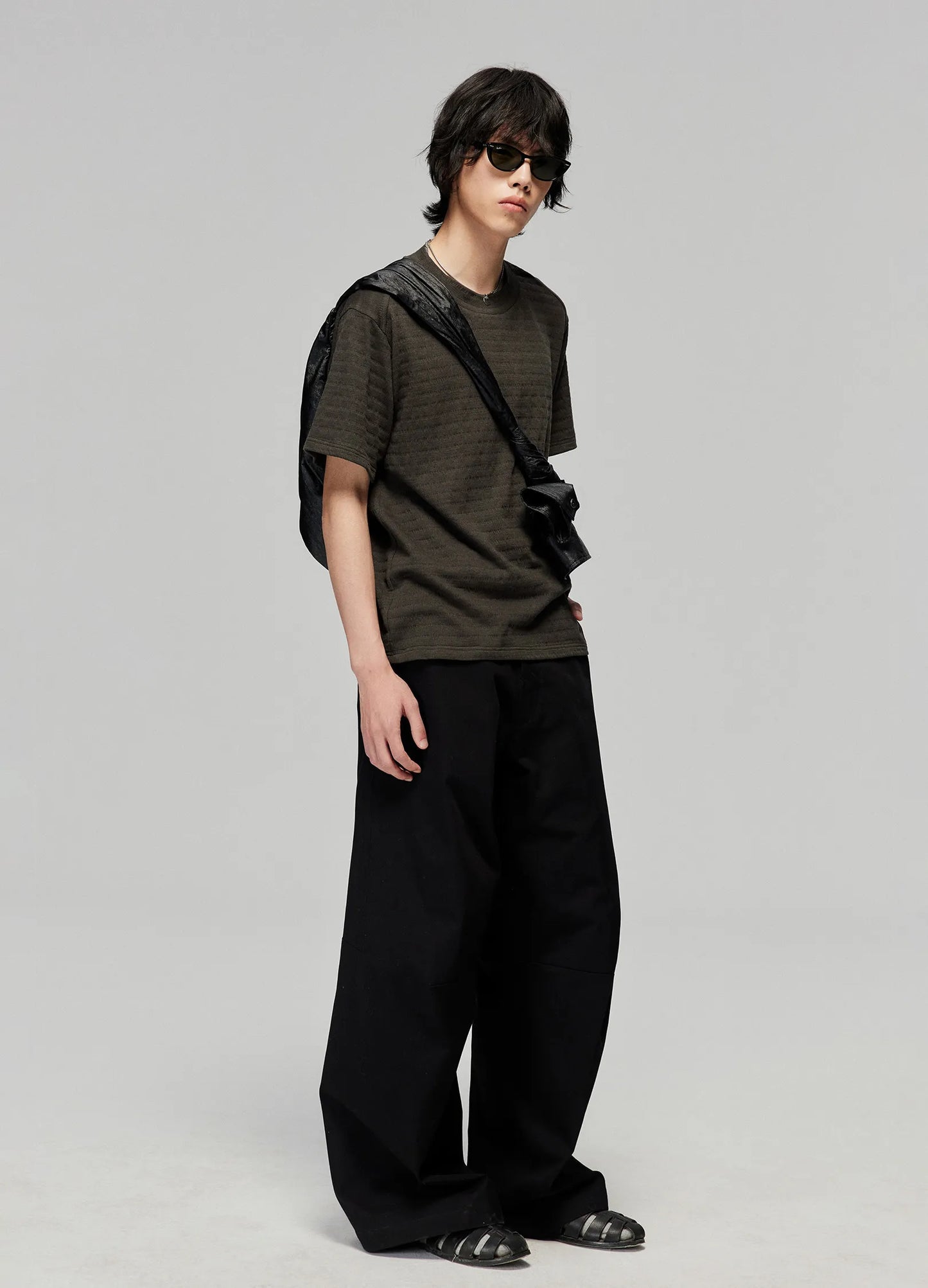 WIDE LEG COTTON TROUSERS