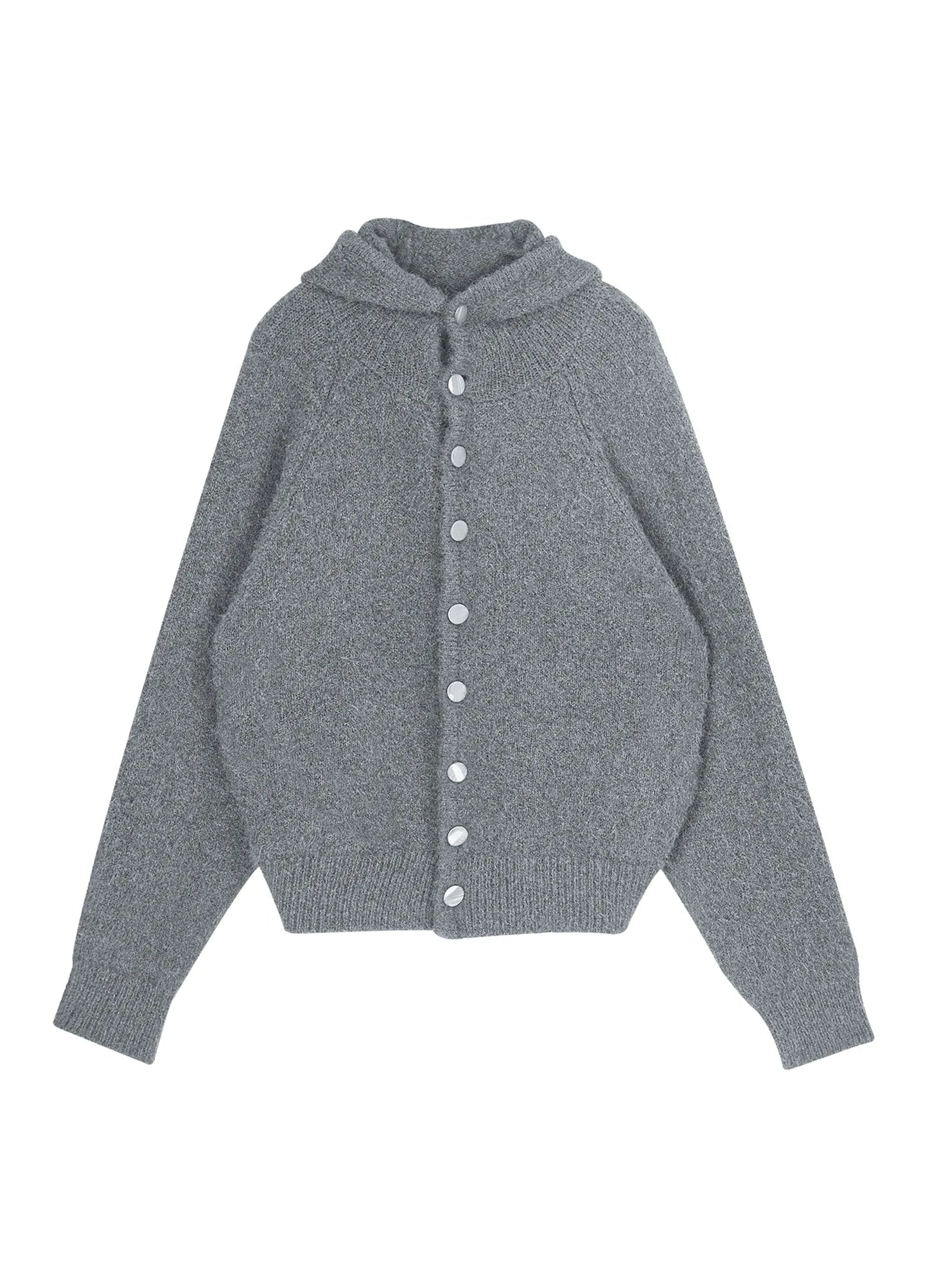 MOHAIR BUTTON HOODIE