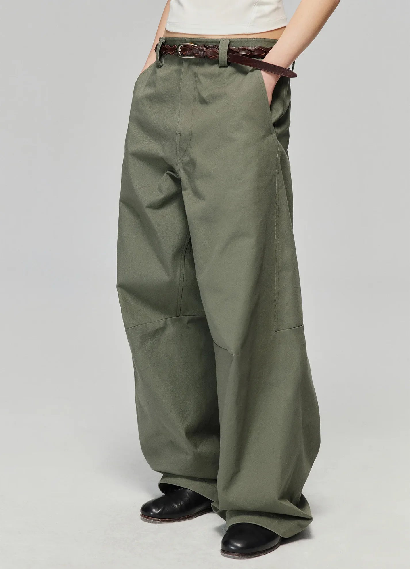 WIDE LEG COTTON TROUSERS