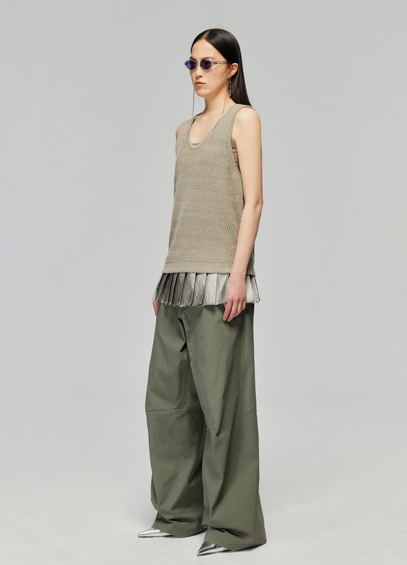 WIDE LEG COTTON TROUSERS