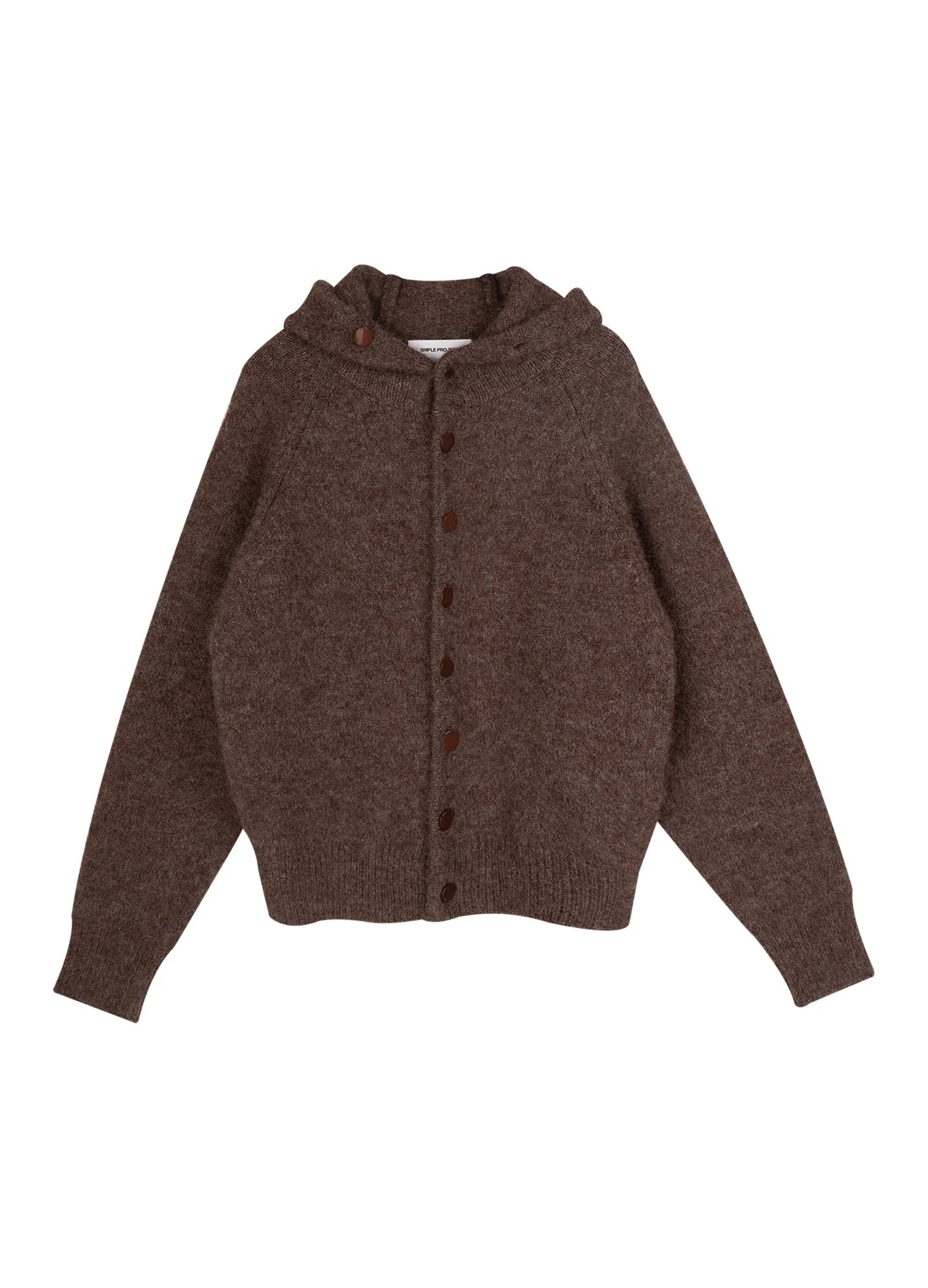 MOHAIR BUTTON HOODIE