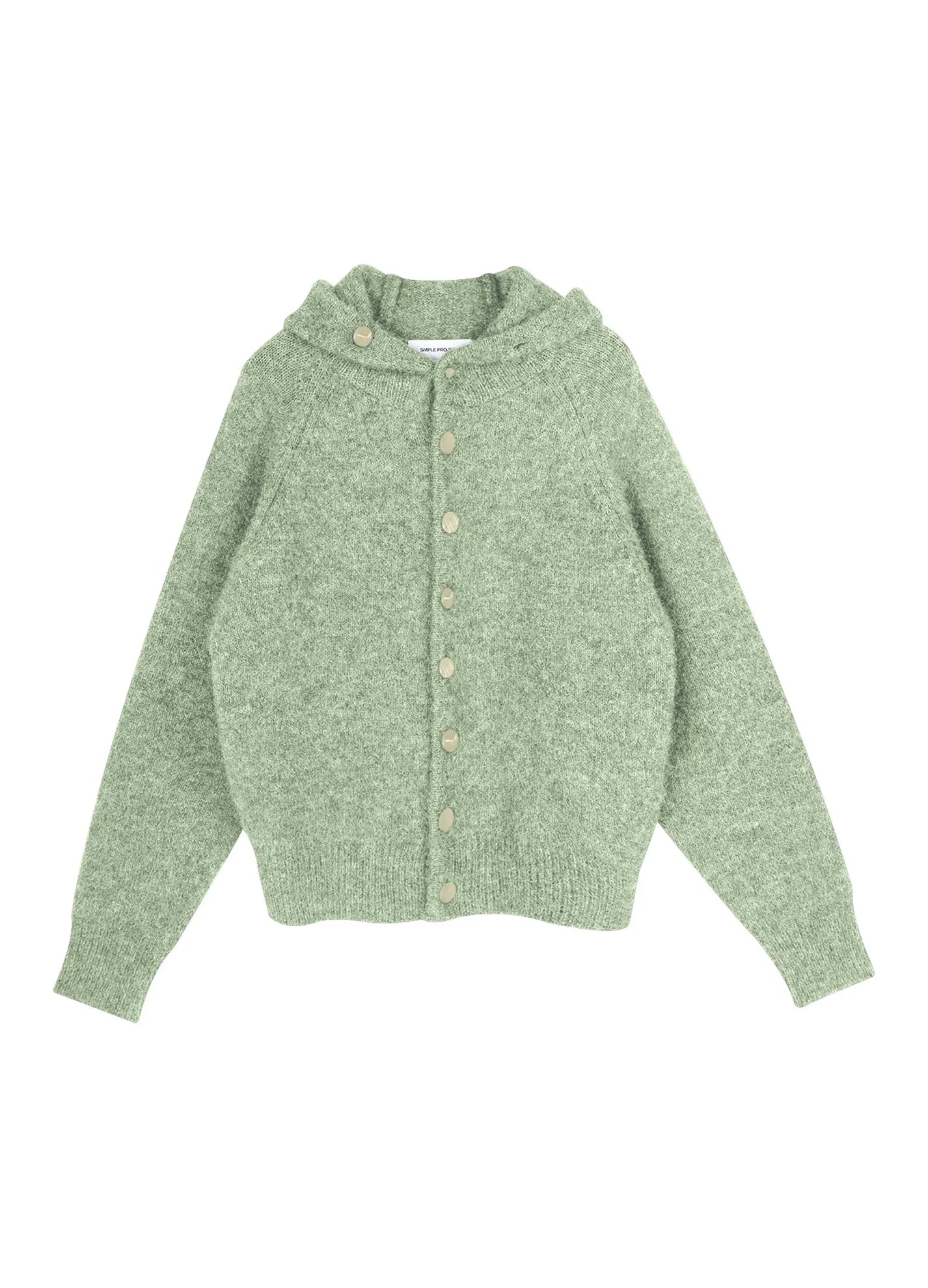 MOHAIR BUTTON HOODIE